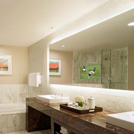 Backlit Smart Mirror in Bathroom Backlit Smart Mirror in Bathroom